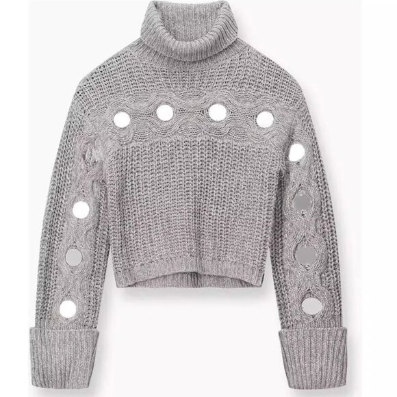 STAUD Vernacular Sweater XS/M Mirrored Heather Grey Knit Causal - Picture 6 of 8